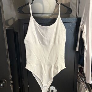 Classic Ribbed One-Piece Bodysuit - White